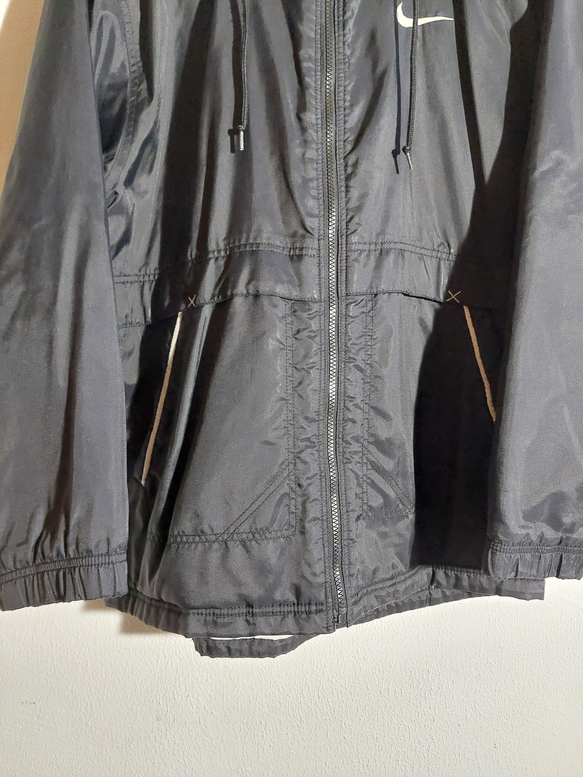 Vintage Nike Zip up Black Hooded Jacket Size L/M - Etsy