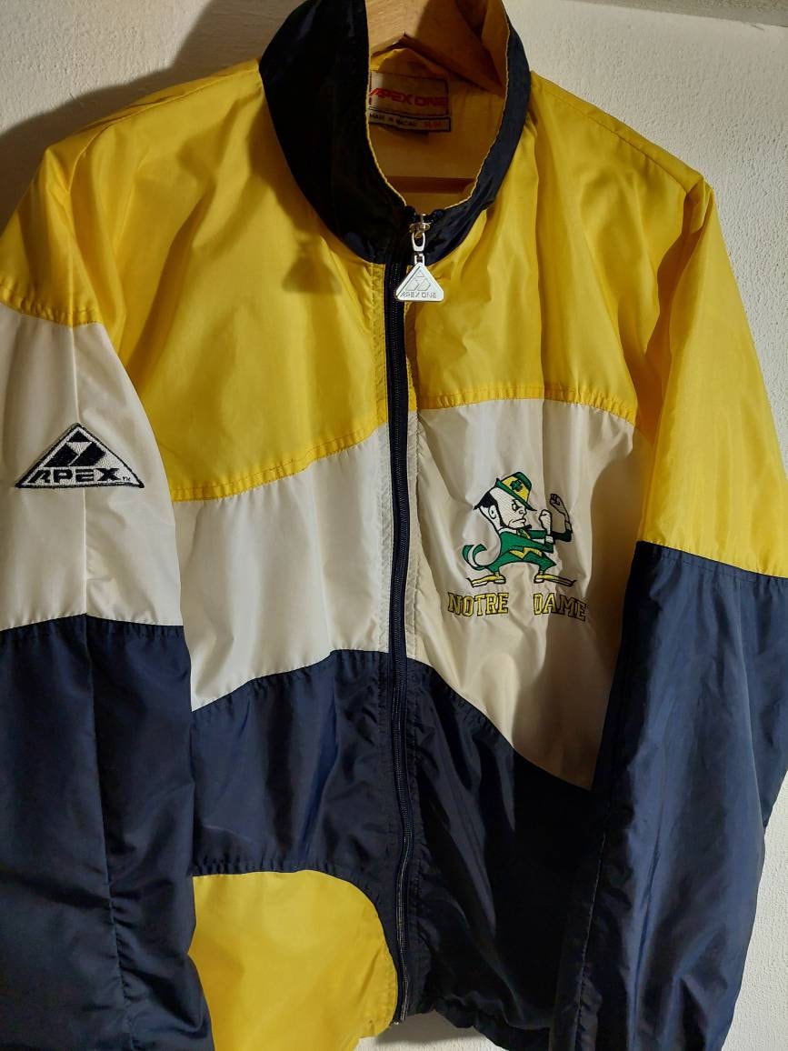lytter pant frekvens Vintage Apex One Notre Dame Track Jacket Size M Yellow White - Etsy