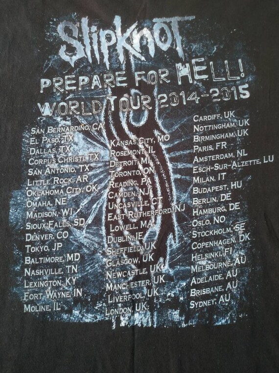 Slipknot World Tour T-shirt 2014-2015 Prepare for Hell Gildan