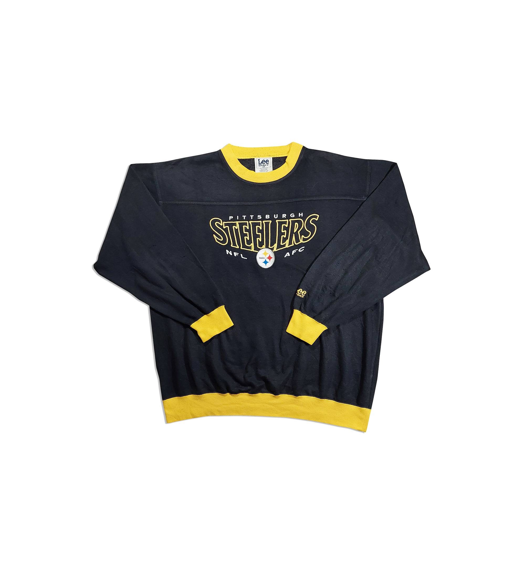 Vintage Lee Sport Pittsburgh Steelers Sweatshirt Nutmeg Mills Black Sizexl  90s Clothing VTG Style 