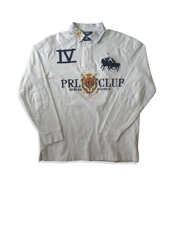 Vintage Ralph Lauren Polo Sweatshirt White PRL Club NY City Size M