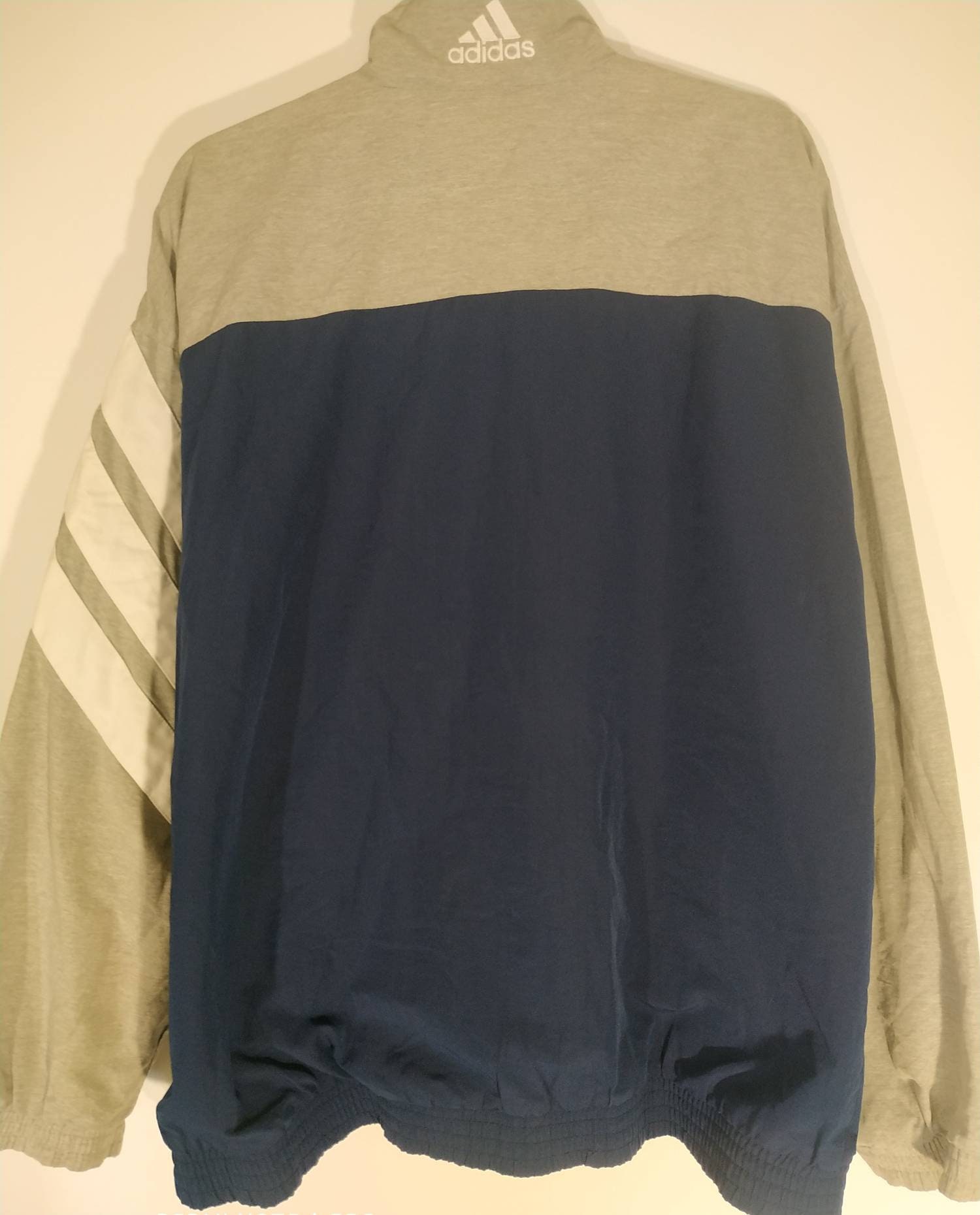 Vintage Adidas jacket white grey blue size xl | Etsy