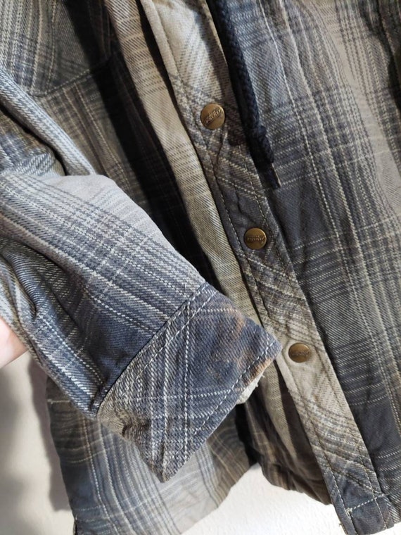 Vintage Dickies Plaid Flannel Hooded Jacket Size … - image 5