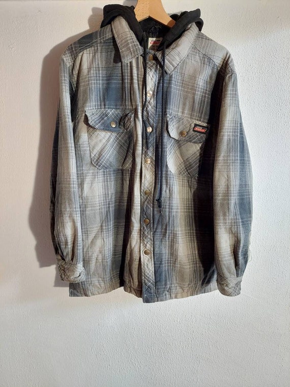Vintage Dickies Plaid Flannel Hooded Jacket Size … - image 2