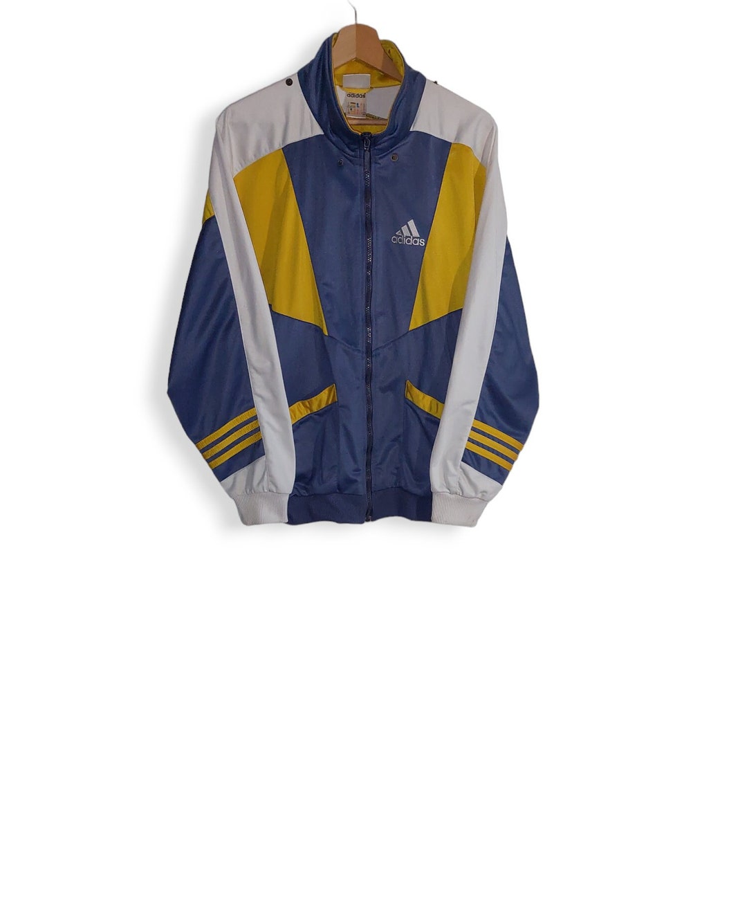 Vintage Adidas Yellow Track Jacket Size M Etsy