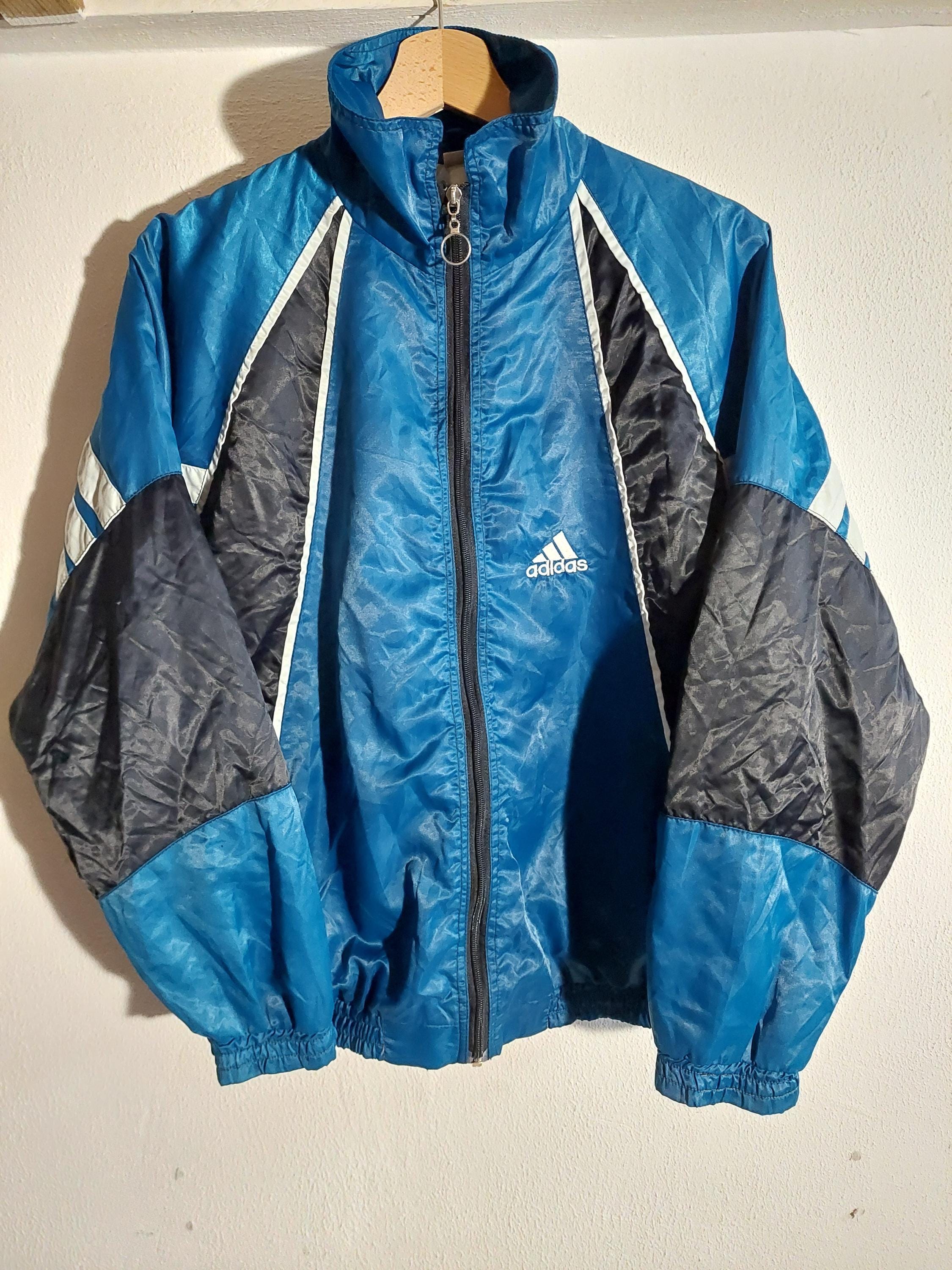 Vintage Adidas Track Jacket Size S Aqua Blue Black - Etsy