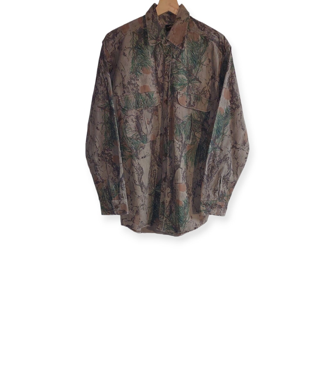Vintage Natgear Camouflage Button up Shirt Long Sleeve Size L Etsy