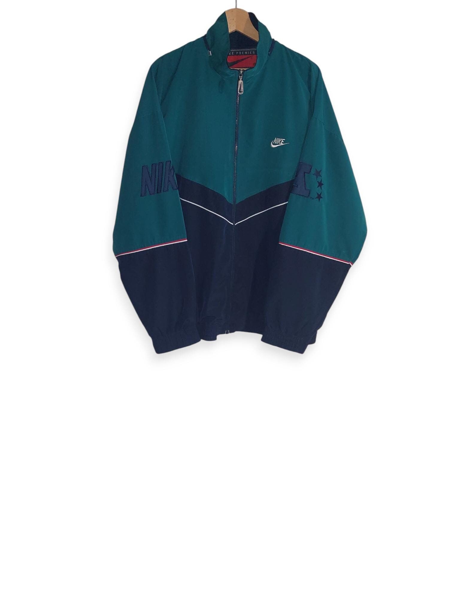 【希少】ナイキ　ベロアトラックジャケット　ダークグリーン　刺繍ロゴ　XL 希少】ナイキ ベロアトラックジャケット ダークグリーン 刺繍