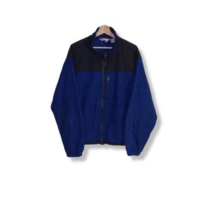 Vintage Eddie Bauer Fleece Jacket Polartec Size XL Blue Black