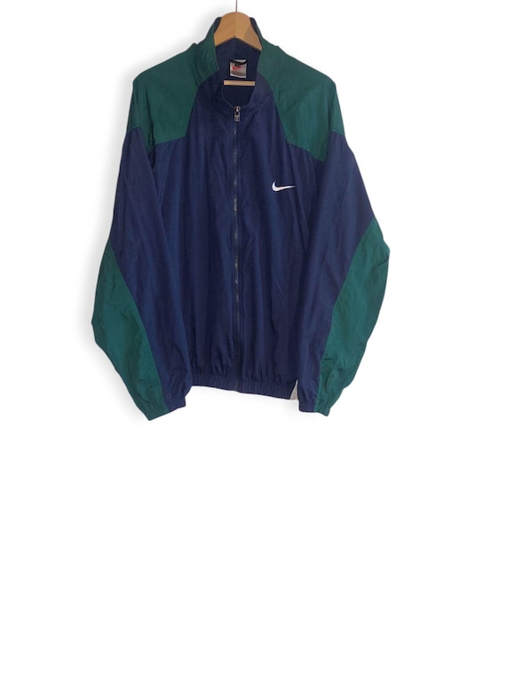 Vintage Nike Track Jacket Green Navy Blue Size XL - Etsy
