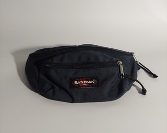 Vintage Dark Navy Blue Eastpak Fanny Pack Bumbag Shoulder Bag Waist Wallet