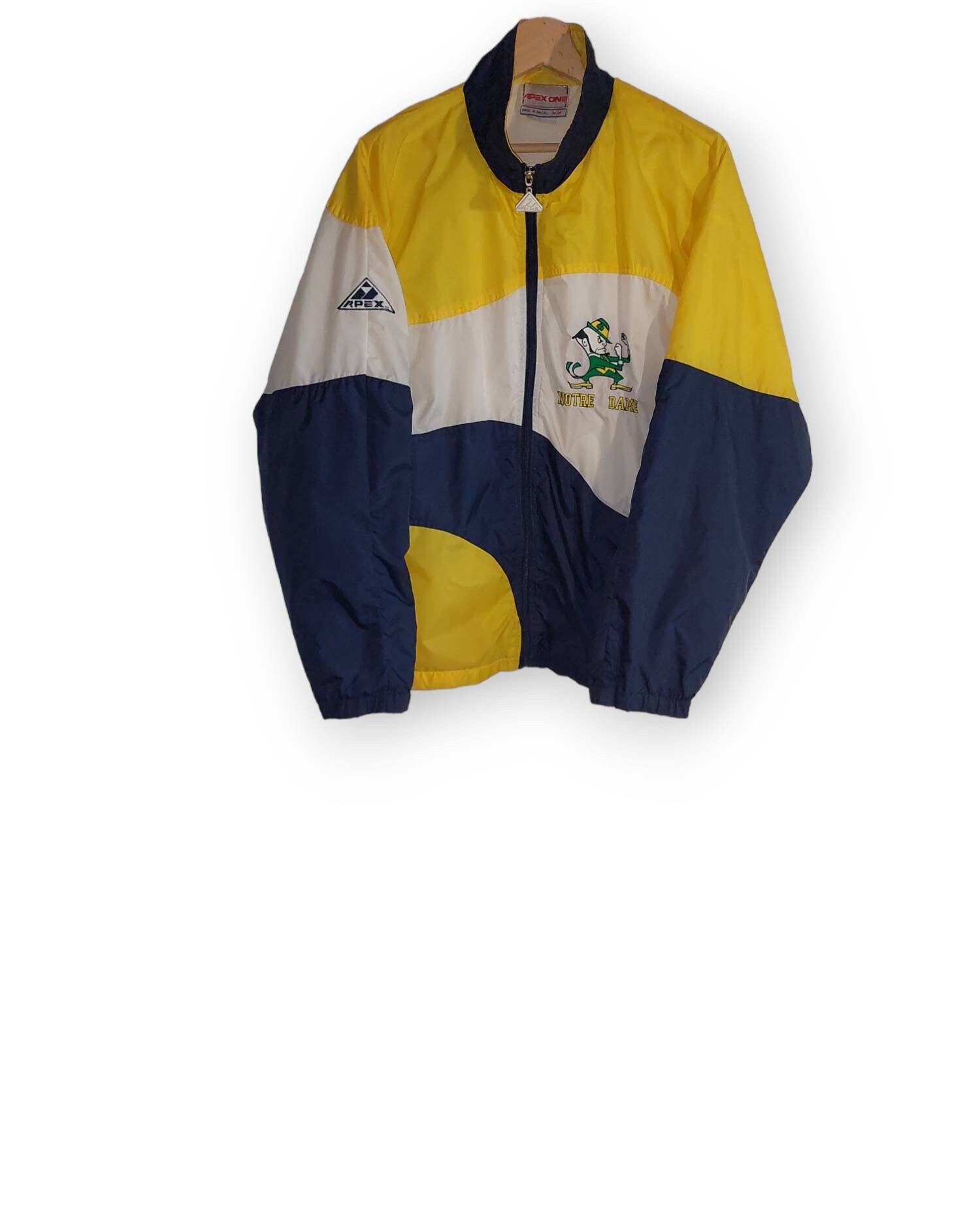 lytter pant frekvens Vintage Apex One Notre Dame Track Jacket Size M Yellow White - Etsy