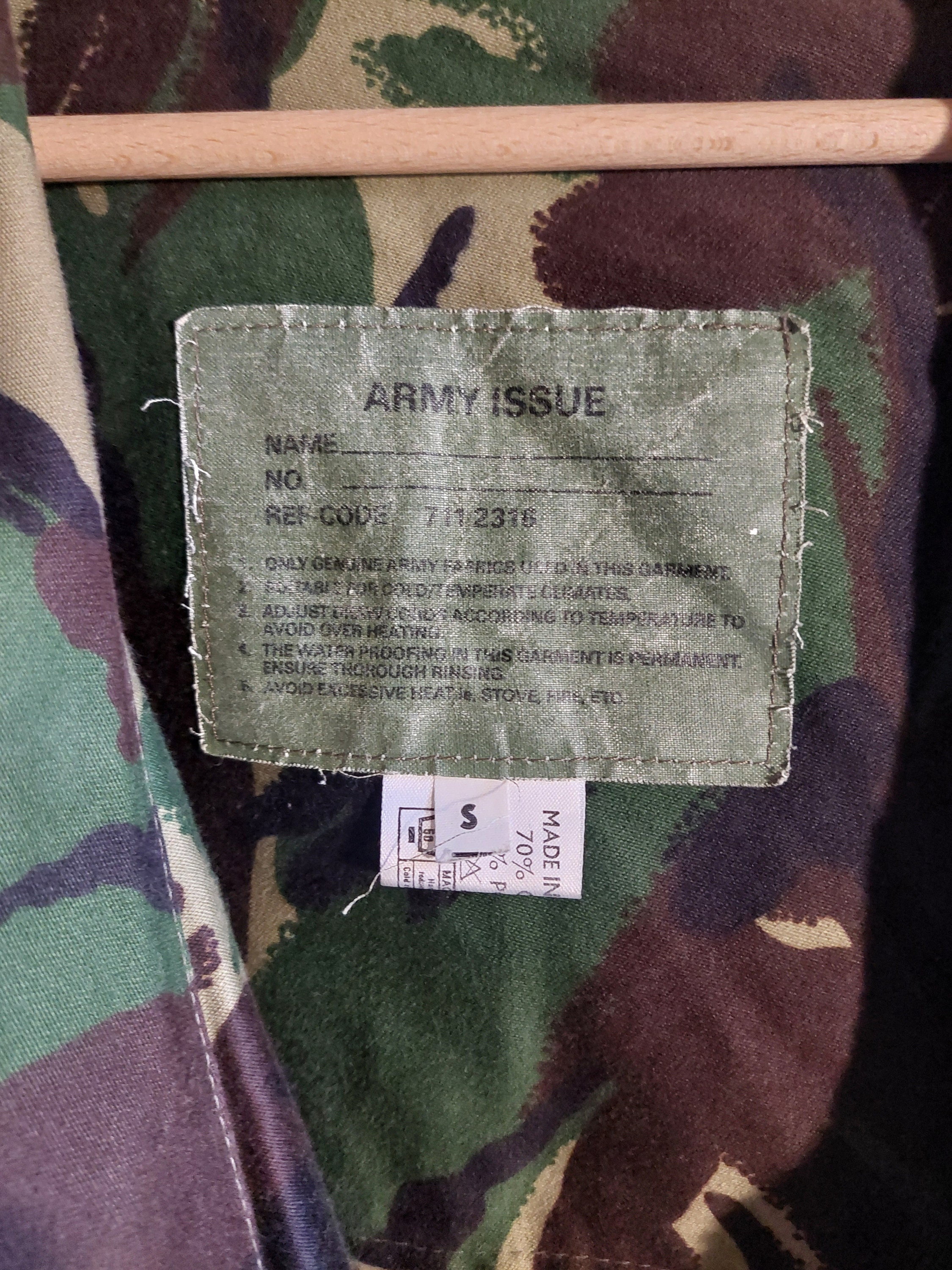 Vintage British Army Issue Smock Jacket Combat Windproof DP