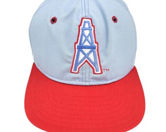 Vintage Houston Oilers Snapback Hat Blue/ Red AJD Cap USA Made