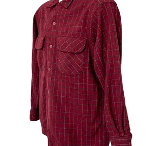 Vintage Pendleton Wool Flannel Shirt Men Size Medium Red / Black Plaid Pockets image 4