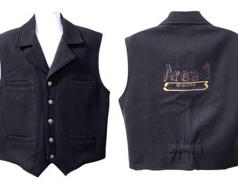 Schaefer Outfitter Wool Blend Vest Size XL Black Style 805 Embroidered USA Made