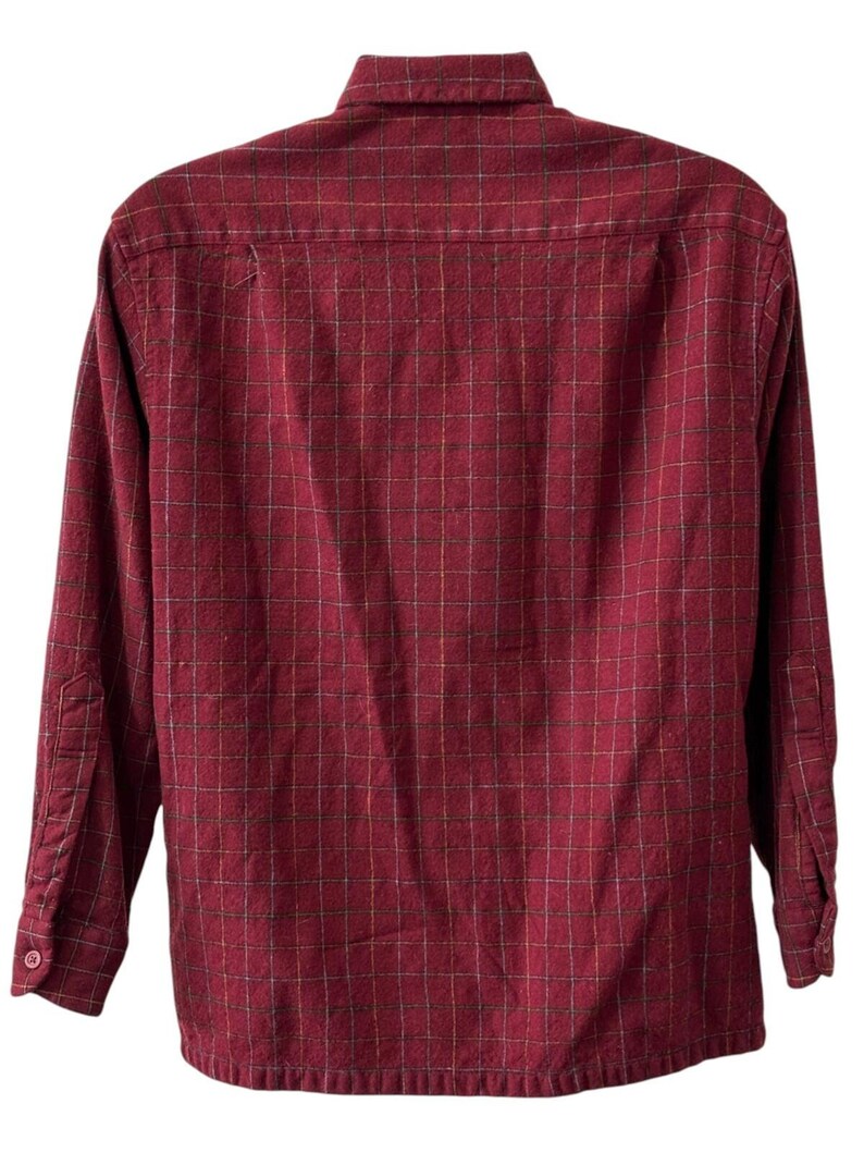 Vintage Pendleton Wool Flannel Shirt Men Size Medium Red / Black Plaid Pockets image 2