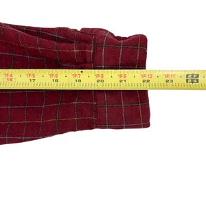 Vintage Pendleton Wool Flannel Shirt Men Size Medium Red / Black Plaid Pockets image 7