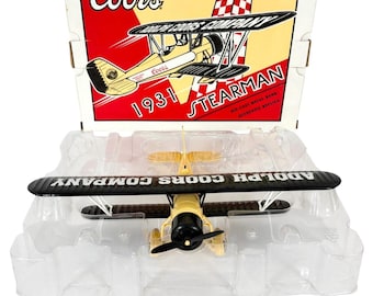 Vintage Ertl Coors 1931 Stearman Biplane Bank 1995 Stock #F583 Collectibles