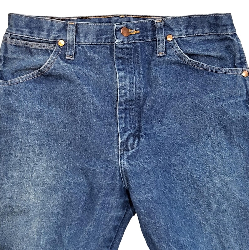 Mens Wrangler Jeans Cowboy Cut Original Fit Size 30x32 Blue Denim Mexico Made image 4