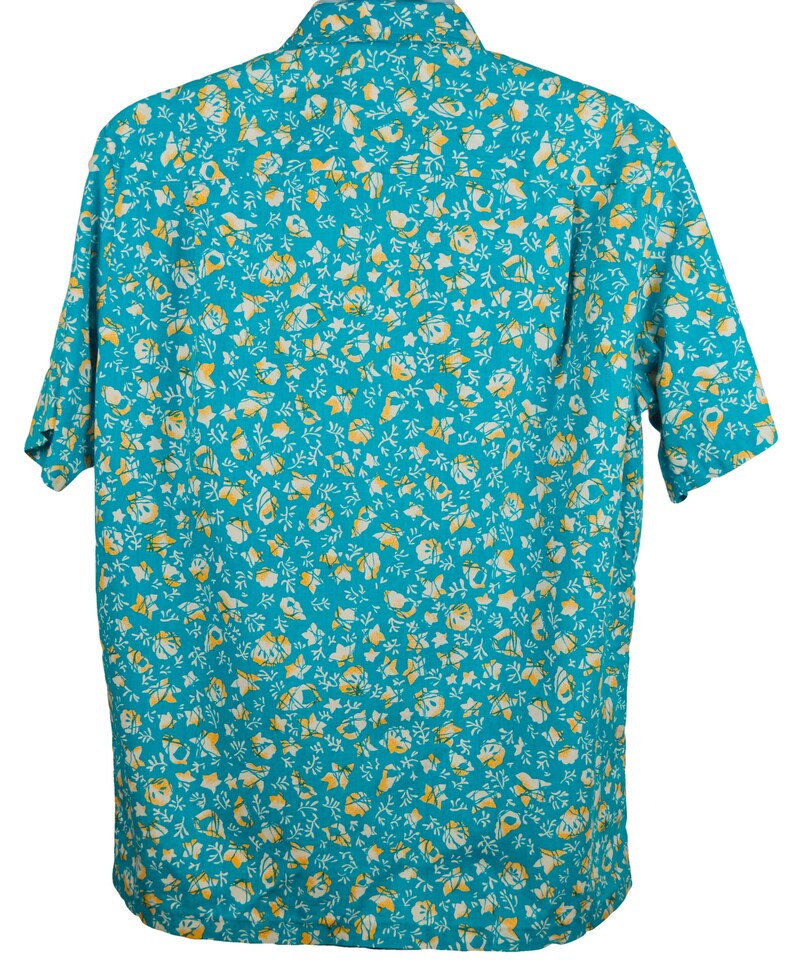 Malihini Hawaii Shirt Hawaiian Medium Vintage Aloha Mens Seashell Cotton Vtg Usa