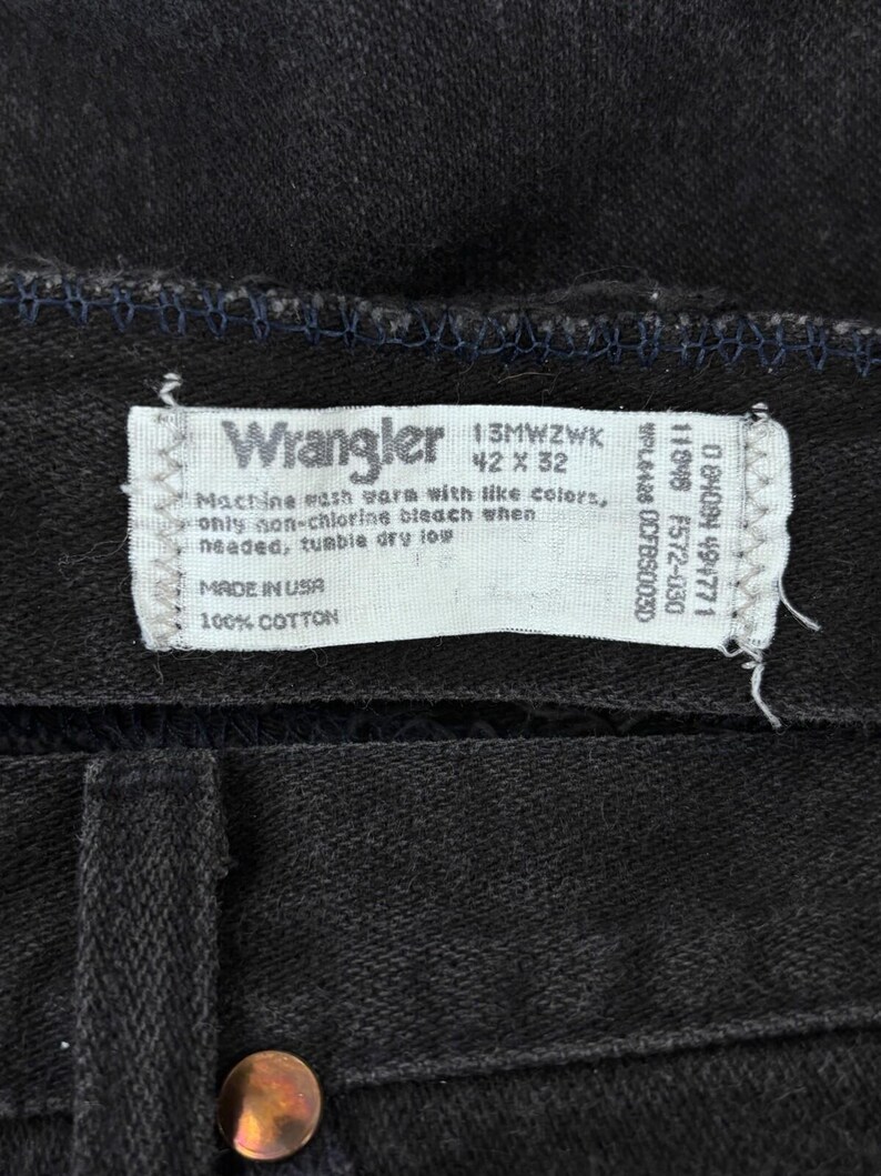 Wrangler Cowboy Cut Original Fit Jeans Mens 40x32 Black USA Made image 6