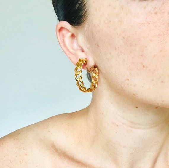 Stunning Vintage Statement Earrings, Vintage Chain