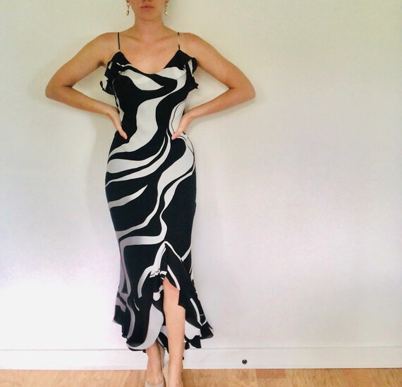 Stunning 1990’s Vintage Slinky Chiffon Ankle Lengt