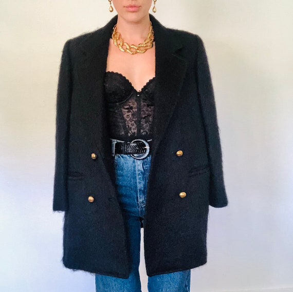 Iconic Vintage Structured Mohair Blazer Jacket, Vi