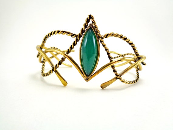 Elven Bracelet Gift for Her Brass Baroque Bracelet Filigree,Fantasy Jewelry Art Nouveau Celtic Design Elvish jewelry