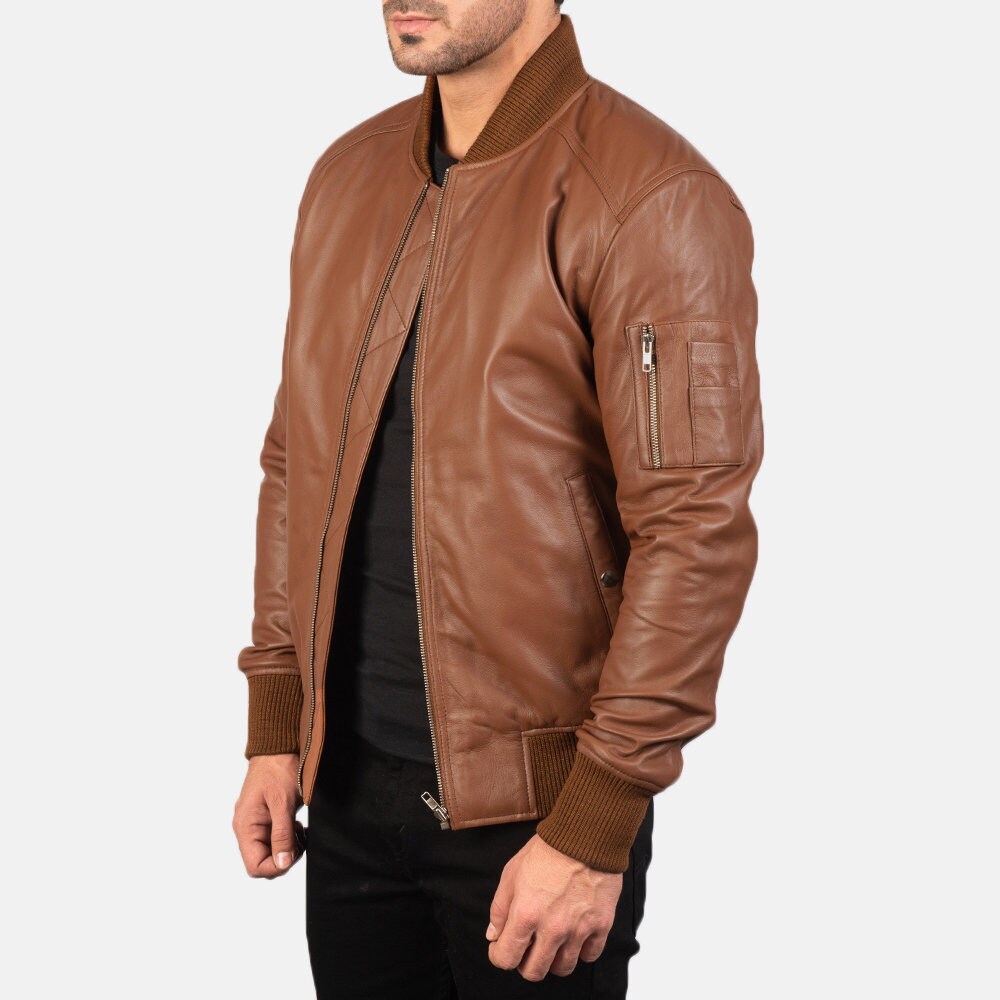 Men Leather Jacket Handmade Brown Real Leather Jacket | Etsy