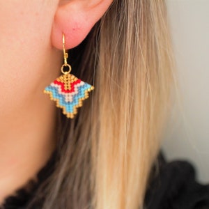 Blue Miyuki Bead Earrings