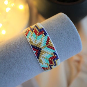 Ethnisches Design Miyuki Armband, Abstrakte Perlen Armband, Miyuki Schmuck, Boho Handgemachtes Armband, Einzigartige Schmuck, Geschenk für Mädchen, Frauen