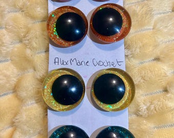 Glittery Goodies Handpainted Safety Eyes 14mm/16mm/18mm/20mm/25mm/30mm/35mm offset pupil