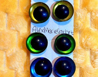 Chrome Cuties Handpainted Safety Eyes 14mm/16mm/18mm/20mm/25mm/30mm/35mm offset pupil