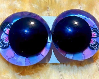 Butterfly Garden Handpainted Safety Eyes 20mm/25mm/30mm/35mm offset pupil