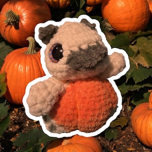 Crochet Pug in a Pumpkin