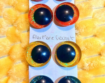 Glittery Goodies Handpainted Safety Eyes 14mm/16mm/18mm/20mm/25mm/30mm/35mm offset pupil