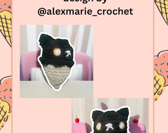 Crochet Ice Cream Cone Cat PATTERN PDF ONLY