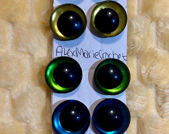 Chrome Cuties Handpainted Safety Eyes 14mm/16mm/18mm/20mm/25mm/30mm/35mm offset pupil