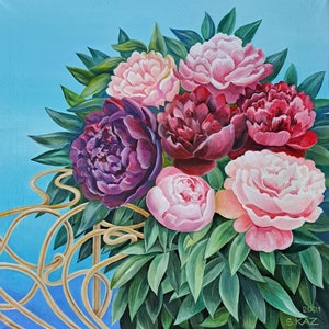Painting &quot;Peonies in Nice&quot;