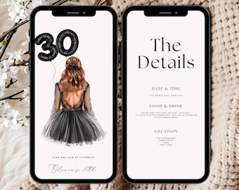 30th Birthday Party Invitation Template, Editable 30th Party Invitation, Digital 30th Invitation, 30th Digital Invitation Template