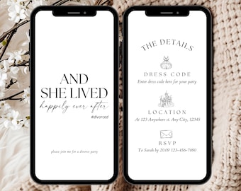 Divorce Party Invitation Template, Break Up Party Invites, Digital Divorce Text Invite, Happy Divorce Party Invite, Finally Divorced Invite