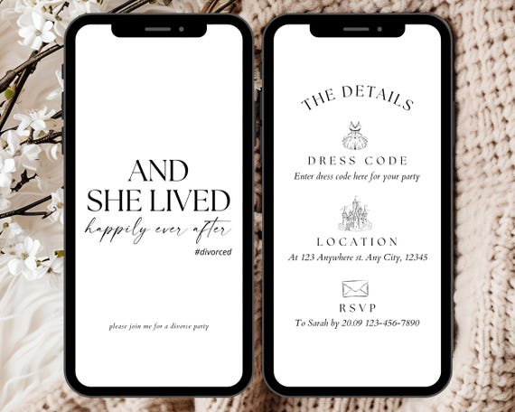 Divorce Party Invitation Template, Break Up Party Invites, Digital Divorce Text Invite, Happy Divorce Party Invite, Finally Divorced Invite