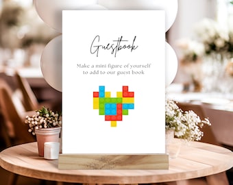 Lego Wedding Guestbook Sign Template (Digital Download)