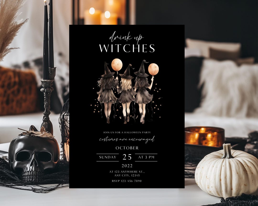 Witch Invite Witch Bachelorette Party Invitation Template, Printable Halloween Party ...