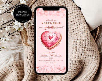 Galentine's Day Invitation Template, Editable Valentine's Day Party Invite, Galentine's Day Digital Invite, Digital Galentines Party Invite