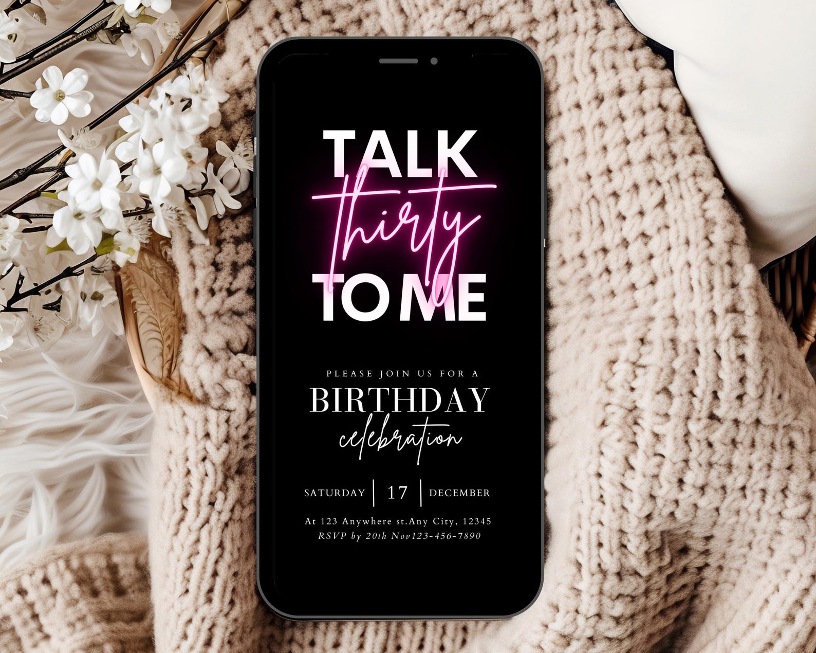 Safetalk Invitations Talk Thirty to Me Invitation Template, 30th Birthday Party Invite, Talk ...