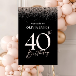 40th Birthday Party Welcome Sign Editable Template, 40th Birthday Party Welcome Board,  40th Sign Editable Template, 40th Party Decor