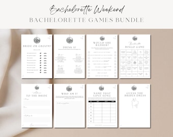 Last Disco Bachelorette Party Games-bundel, bewerkbaar vrijgezellenfeest (canvasjabloon)